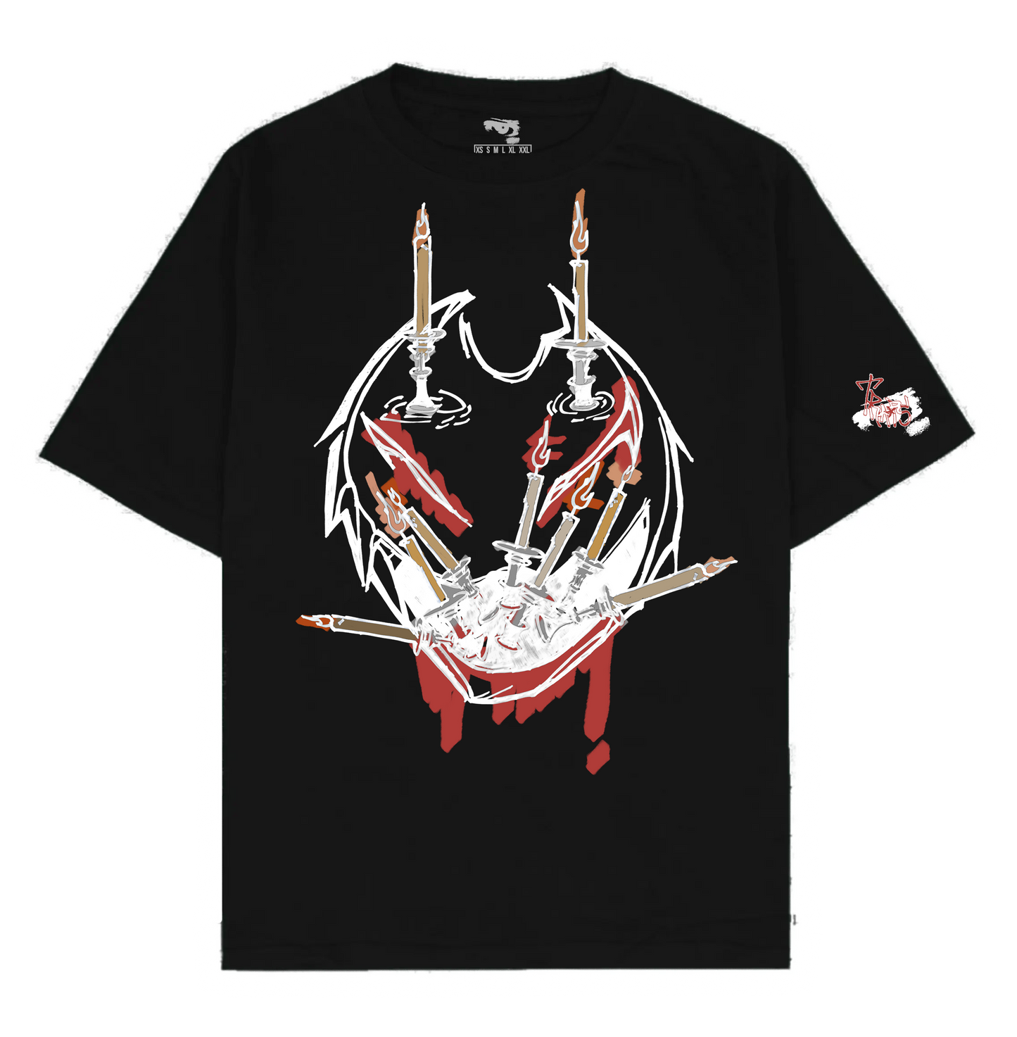 OVERSIZED FIRESTARTER JESTER TEE (BLOOD)