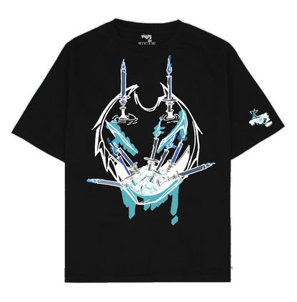 OVERSIZED FIRESTARTER JESTER TEE (TEAL)